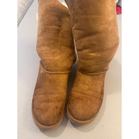 Used UGG Women's Bailey Bow Tall-Chestnut-Size 8 - Picture 6 of 7